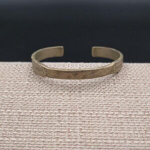 6 Inch Brass Tone Scrollwork Cuff Bracelet B1024